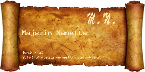 Majszin Nanetta névjegykártya